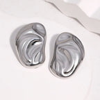 Molten Bean Stud Earrings