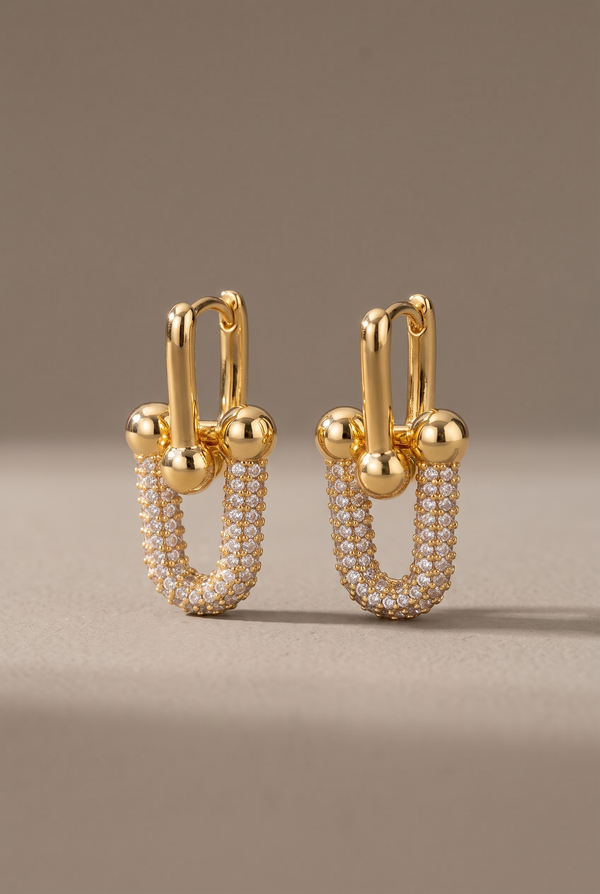 Chunky U-Link Chain Dangle Hoops