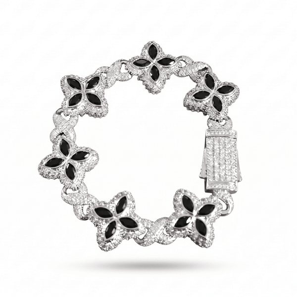 Obsidian Ice Flow Bracelet